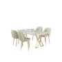 HANAH HOME Set Trpezarijski sto i 4 stolice Rigel White Gold Cream - slika 2