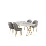 HANAH HOME Set Trpezarijski sto i 4 stolice Rigel White Gold Grey - slika 2