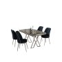 HANAH HOME Set Trpezarijski sto i 4 stolice Vals Black Marble Chrome Anthracite - slika 2