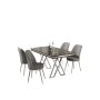 HANAH HOME Set Trpezarijski sto i 4 stolice Vals Black Marble Chrome Grey - slika 2