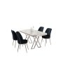 HANAH HOME Set Trpezarijski sto i 4 stolice Vals White Chrome Anthracite - slika 2