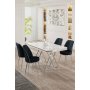 HANAH HOME Set Trpezarijski sto i 4 stolice Vals White Chrome Anthracite - slika 1