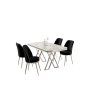 HANAH HOME Set Trpezarijski sto i 4 stolice Vals White Chrome Black - slika 2