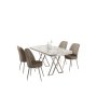 HANAH HOME Set Trpezarijski sto i 4 stolice Vals White Chrome Cappuccino - slika 2