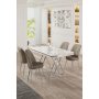 HANAH HOME Set Trpezarijski sto i 4 stolice Vals White Chrome Cappuccino - slika 1