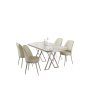 HANAH HOME Set Trpezarijski sto i 4 stolice Vals White Chrome Cream - slika 2