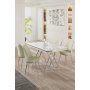 HANAH HOME Set Trpezarijski sto i 4 stolice Vals White Chrome Cream - slika 1