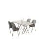 HANAH HOME Set Trpezarijski sto i 4 stolice Vals White Chrome Grey - slika 2