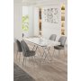 HANAH HOME Set Trpezarijski sto i 4 stolice Vals White Chrome Grey - slika 1
