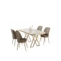 HANAH HOME Set Trpezarijski sto i 4 stolice Vals White Gold Cappuccino - slika 2
