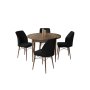 HANAH HOME Set Trpezarijski sto i 4 stolice Rox Baroque Black - slika 2