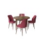 HANAH HOME Set Trpezarijski sto i 4 stolice Rox Baroque Burgundy - slika 2