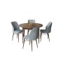 HANAH HOME Set Trpezarijski sto i 4 stolice Rox Baroque Grey - slika 2