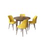 HANAH HOME Set Trpezarijski sto i 4 stolice Rox Baroque Mustard - slika 2