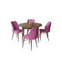 HANAH HOME Set Trpezarijski sto i 4 stolice Rox Baroque Purple - slika 2