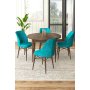 HANAH HOME Set Trpezarijski sto i 4 stolice Rox Baroque Turquoise - slika 1