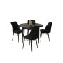 HANAH HOME Set Trpezarijski sto i 4 stolice Rox Black Marble Black - slika 2