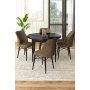 HANAH HOME Set Trpezarijski sto i 4 stolice Rox Black Marble Brown - slika 1