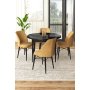 HANAH HOME Set Trpezarijski sto i 4 stolice Rox Black Marble Cappuccino - slika 1