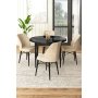 HANAH HOME Set Trpezarijski sto i 4 stolice Rox Black Marble Cream - slika 1
