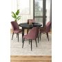 HANAH HOME Set Trpezarijski sto i 4 stolice Rox Black Marble Dusty Rose - slika 1