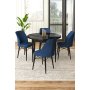 HANAH HOME Set Trpezarijski sto i 4 stolice Rox Black Marble Navy Blue - slika 1