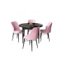 HANAH HOME Set Trpezarijski sto i 4 stolice Rox Black Marble Pink - slika 2