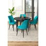 HANAH HOME Set Trpezarijski sto i 4 stolice Rox Black Marble Turquoise - slika 1