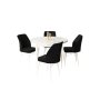HANAH HOME Set Trpezarijski sto i 4 stolice Rox White Black - slika 2