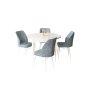 HANAH HOME Set Trpezarijski sto i 4 stolice Rox White Grey - slika 2