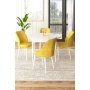 HANAH HOME Set Trpezarijski sto i 4 stolice Rox White Mustard - slika 1