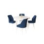 HANAH HOME Set Trpezarijski sto i 4 stolice Rox White Navy Blue - slika 2