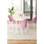 HANAH HOME Set Trpezarijski sto i 4 stolice Rox White Pink - slika 1