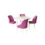 HANAH HOME Set Trpezarijski sto i 4 stolice Rox White Purple - slika 2
