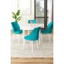 HANAH HOME Set Trpezarijski sto i 4 stolice Rox White Turquoise - slika 1