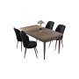 HANAH HOME Set Trpezarijski sto i 4 stolice Nil Baroque Black - slika 2