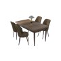 HANAH HOME Set Trpezarijski sto i 4 stolice Nil Baroque Brown - slika 2