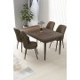 HANAH HOME Set Trpezarijski sto i 4 stolice Nil Baroque Brown - slika 1