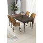 HANAH HOME Set Trpezarijski sto i 4 stolice Nil Baroque Cappuccino - slika 1