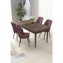 HANAH HOME Set Trpezarijski sto i 4 stolice Nil Baroque Dusty Rose - slika 1