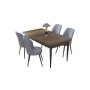 HANAH HOME Set Trpezarijski sto i 4 stolice Nil Baroque Grey - slika 2