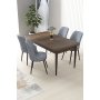 HANAH HOME Set Trpezarijski sto i 4 stolice Nil Baroque Grey - slika 1