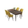 HANAH HOME Set Trpezarijski sto i 4 stolice Nil Baroque Mustard - slika 2