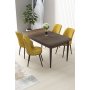 HANAH HOME Set Trpezarijski sto i 4 stolice Nil Baroque Mustard - slika 1