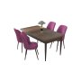 HANAH HOME Set Trpezarijski sto i 4 stolice Nil Baroque Purple - slika 2