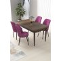 HANAH HOME Set Trpezarijski sto i 4 stolice Nil Baroque Purple - slika 1