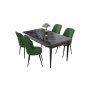 HANAH HOME Set Trpezarijski sto i 4 stolice Nil Black Marble Khaki - slika 2