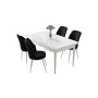 HANAH HOME Set Trpezarijski sto i 4 stolice Nil White Black - slika 2