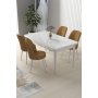 HANAH HOME Set Trpezarijski sto i 4 stolice Nil White Cappuccino - slika 1