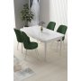 HANAH HOME Set Trpezarijski sto i 4 stolice Nil White Khaki - slika 1